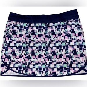 Adidas Climacool Tennis Athletic SKORT Abstract Print Back Pocket Navy Size XL